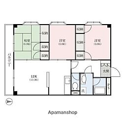 山口ハイツII 1階3LDKの間取り