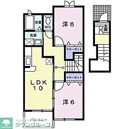 グランデヒル2 2LDKの間取図画像