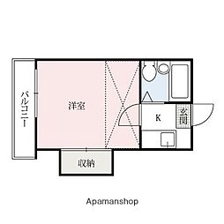 ルミエール 1階1Kの間取り