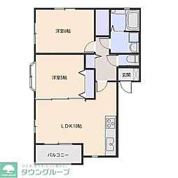 ハイツ軽井沢2 2LDKの間取図画像