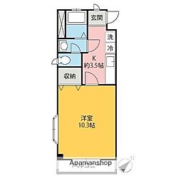 ベルエポックI 3階1Kの間取り