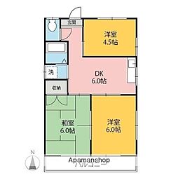イシイハイツ 1階3DKの間取り