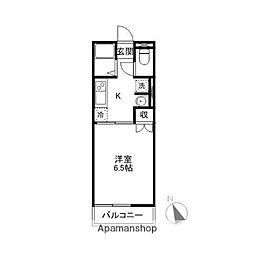 メルローズ朝倉 1階1Kの間取り