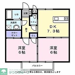 マリーローランサンB 2DKの間取図画像