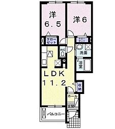 ミュウ　スマイリー 1階2LDKの間取り