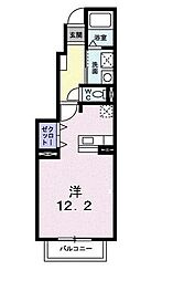 ミントハウス 1階ワンルームの間取り