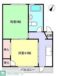 メゾン城南 2Kの間取図画像