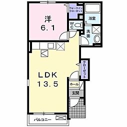 ファインＣ 1階1LDKの間取り