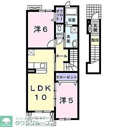 アロッジオA 2LDKの間取図画像