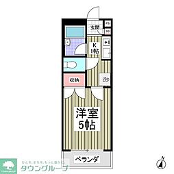 リトルバード 1Kの間取図画像