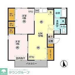 グレースエステートA 2LDKの間取図画像