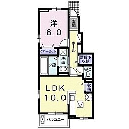 ユングフラウ　サカエ　Ｂ 1階1LDKの間取り