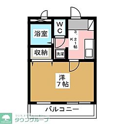 ラヴィルユウゼン 1Kの間取図画像