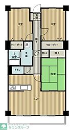 ローズガーデン前橋 3LDKの間取図画像