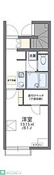 レオネクストプルメリアA 1Kの間取図画像