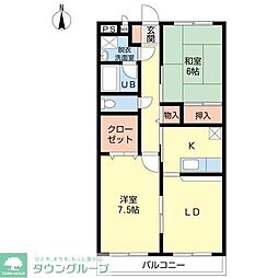 オリーヴァ・コロール 1階2LDKの間取り