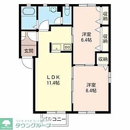 アークコート下大島2 2LDKの間取図画像