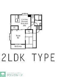 ビューアネックスB 2LDKの間取図画像