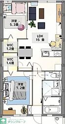 グローブテラス 2LDKの間取図画像
