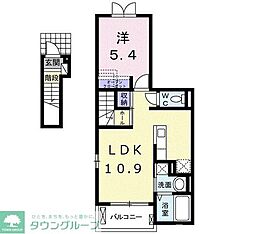 モデッサ 2階1LDKの間取り
