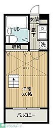 クレスト大友 1Kの間取図画像