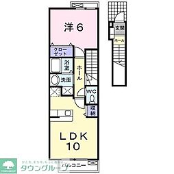 アルモニーメゾンＡ 2階1LDKの間取り