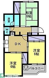 ティーハイム小笠原7-D 3DKの間取図画像