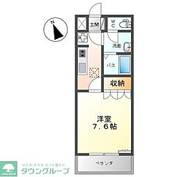 クリザンティーム 1階1Kの間取り