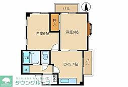 メゾンドボネ 2DKの間取図画像