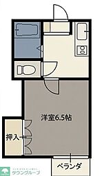 シティーハイツサンドーム 1Kの間取図画像