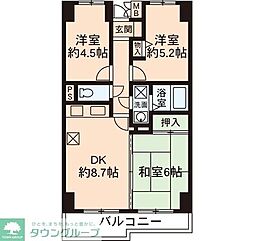 ダイアパレス伊勢崎第2 3DKの間取図画像