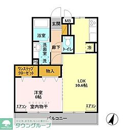 スクエア　Ｃ 3階1LDKの間取り