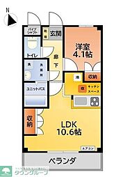 ウィンドシティー1 1LDKの間取図画像