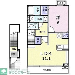 ＴａｋａｓａｋｉＴｏｔｔｏｓI 2階1LDKの間取り