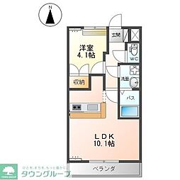 プロニティ　ピア　’09 2階1LDKの間取り