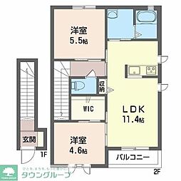 モン・リヴィエール 2LDKの間取図画像