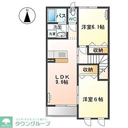 ロイヤル　ハイム 2階2DKの間取り