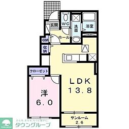 ネロミロスB 1LDKの間取図画像