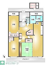 T-oneMIYAHARAWestB 3SLDKの間取図画像