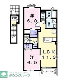 リトルウッズ2 2LDKの間取図画像