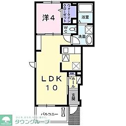 ラコルタ 1階1LDKの間取り