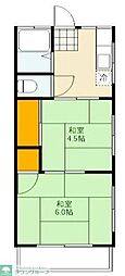 高橋ハイツ 2Kの間取図画像