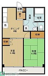 前橋スカイマンション 2DKの間取図画像