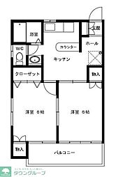 アーバンフォルム 2DKの間取図画像