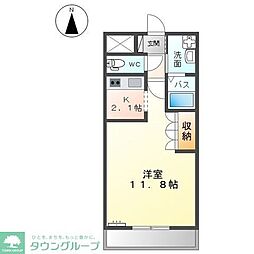 ミルキーウェイ 1Kの間取図画像