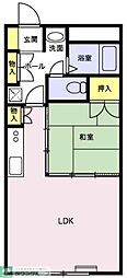 高砂ハイツ高崎東口 1LDKの間取図画像