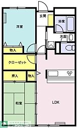 高砂ハイツ高崎東口 2LDKの間取図画像