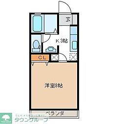 ディーゾンネ 1Kの間取図画像