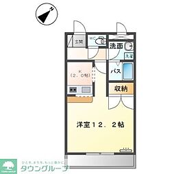 ベルヴェール 1Kの間取図画像