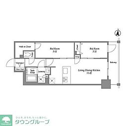 CLASSEUM高崎 2LDKの間取図画像